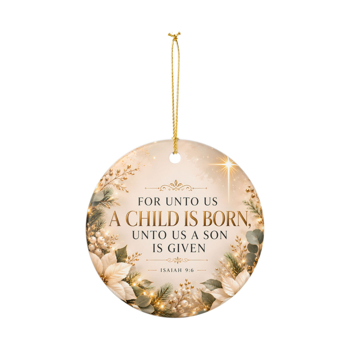 For Unto Us a Child Is Born Ornament – Isaiah 9:6