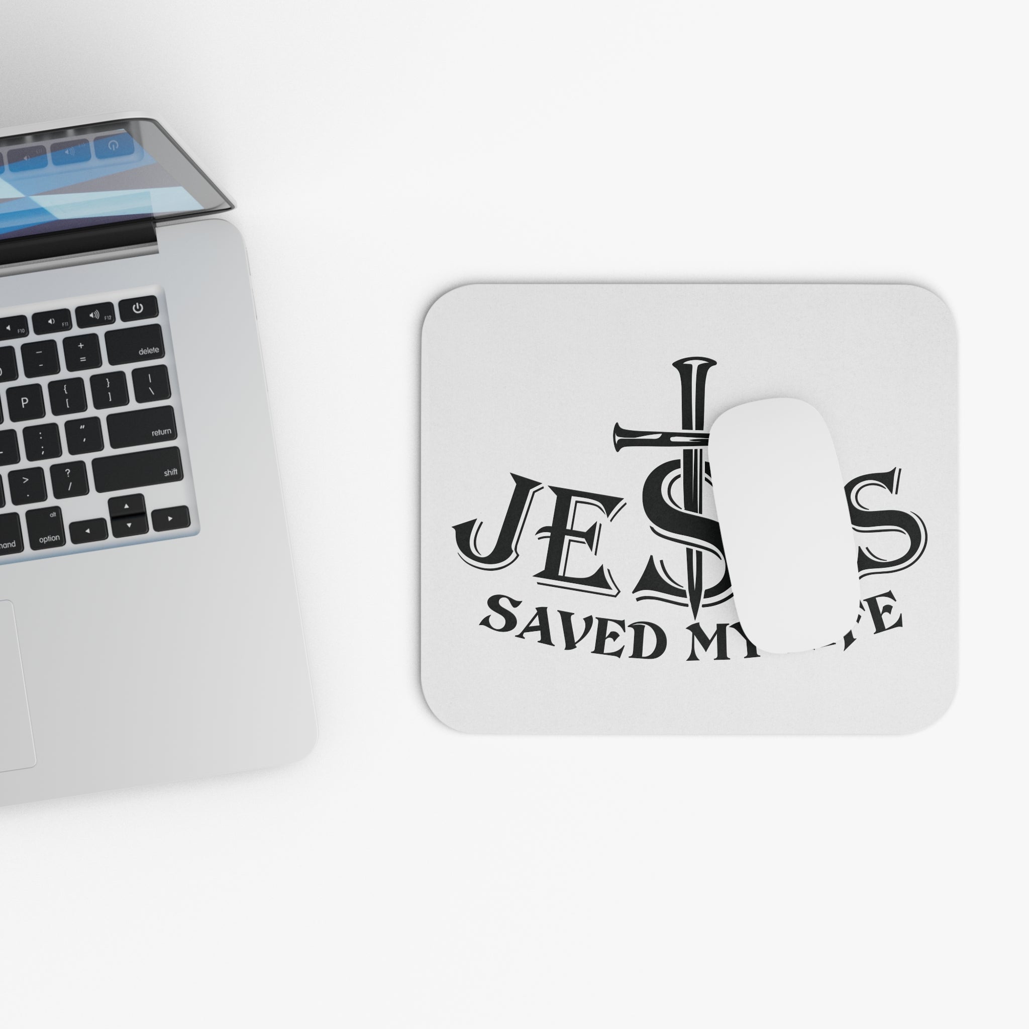 Jesus Saved My Life Christian Cross Mouse Pad