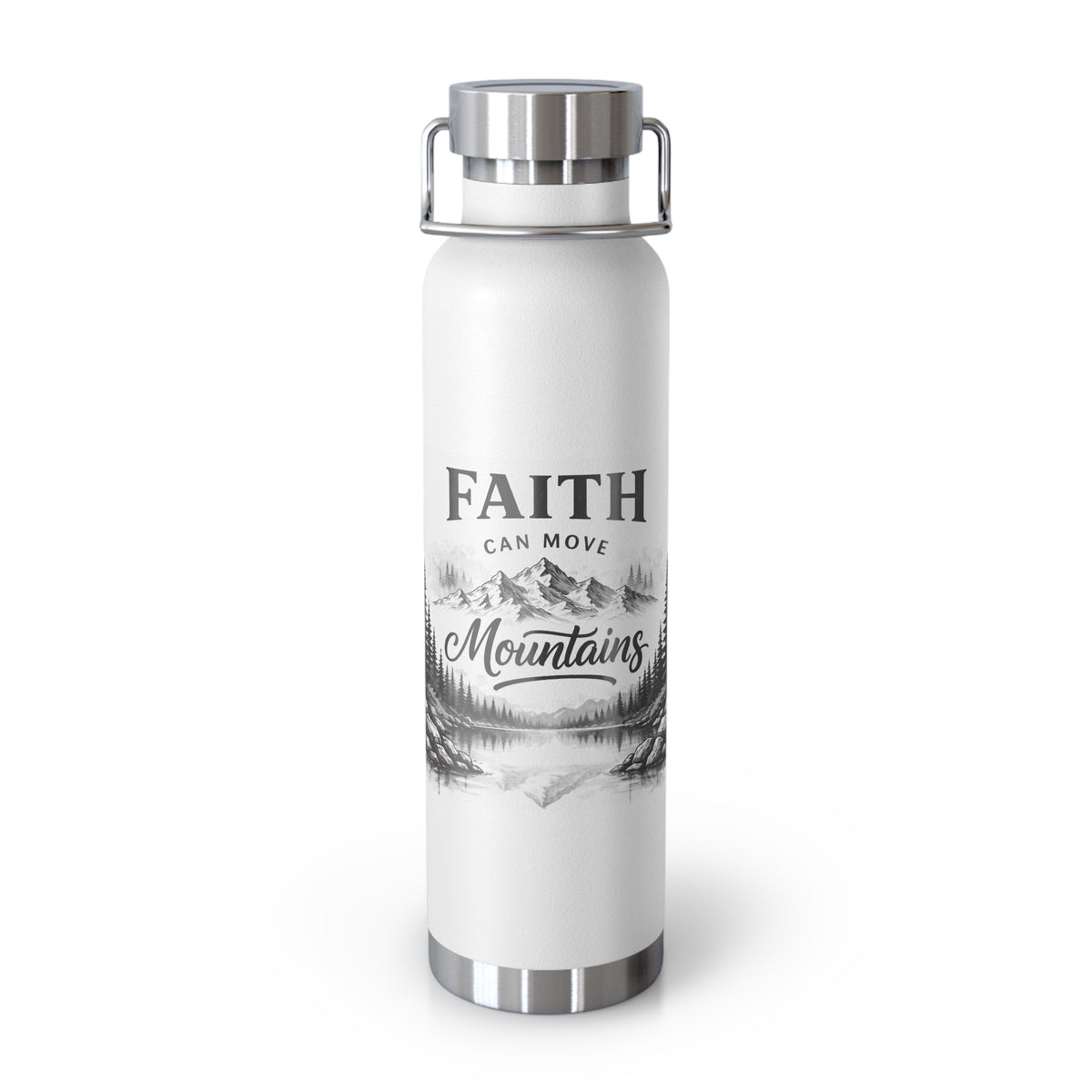 Faith Can Move Mountains Copper Vacuum Insulated Bottle, 22oz