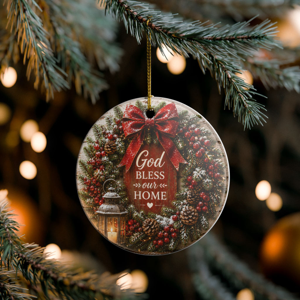 God Bless Our Home Ornament – Faith & Family Keepsake