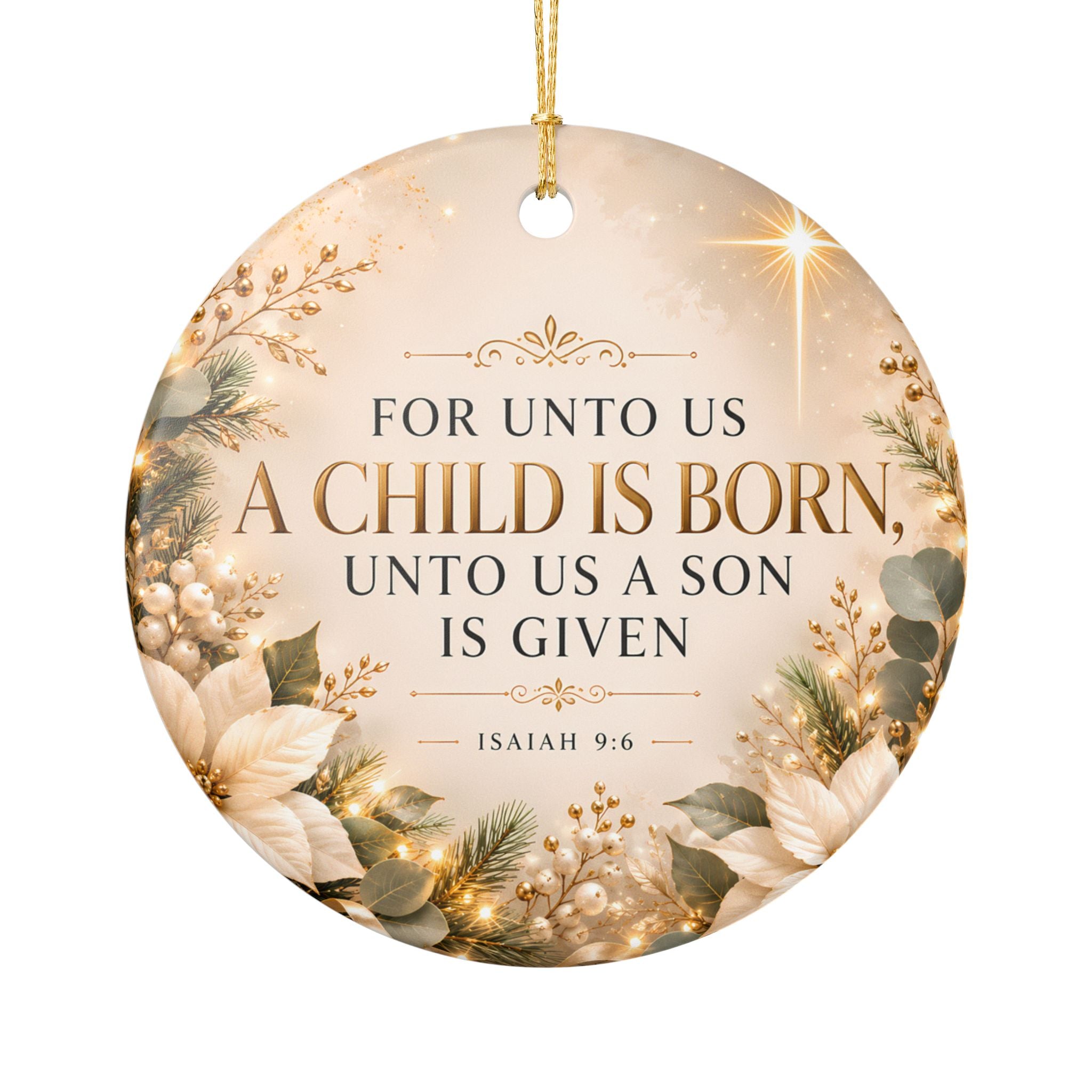For Unto Us a Child Is Born Ornament – Isaiah 9:6