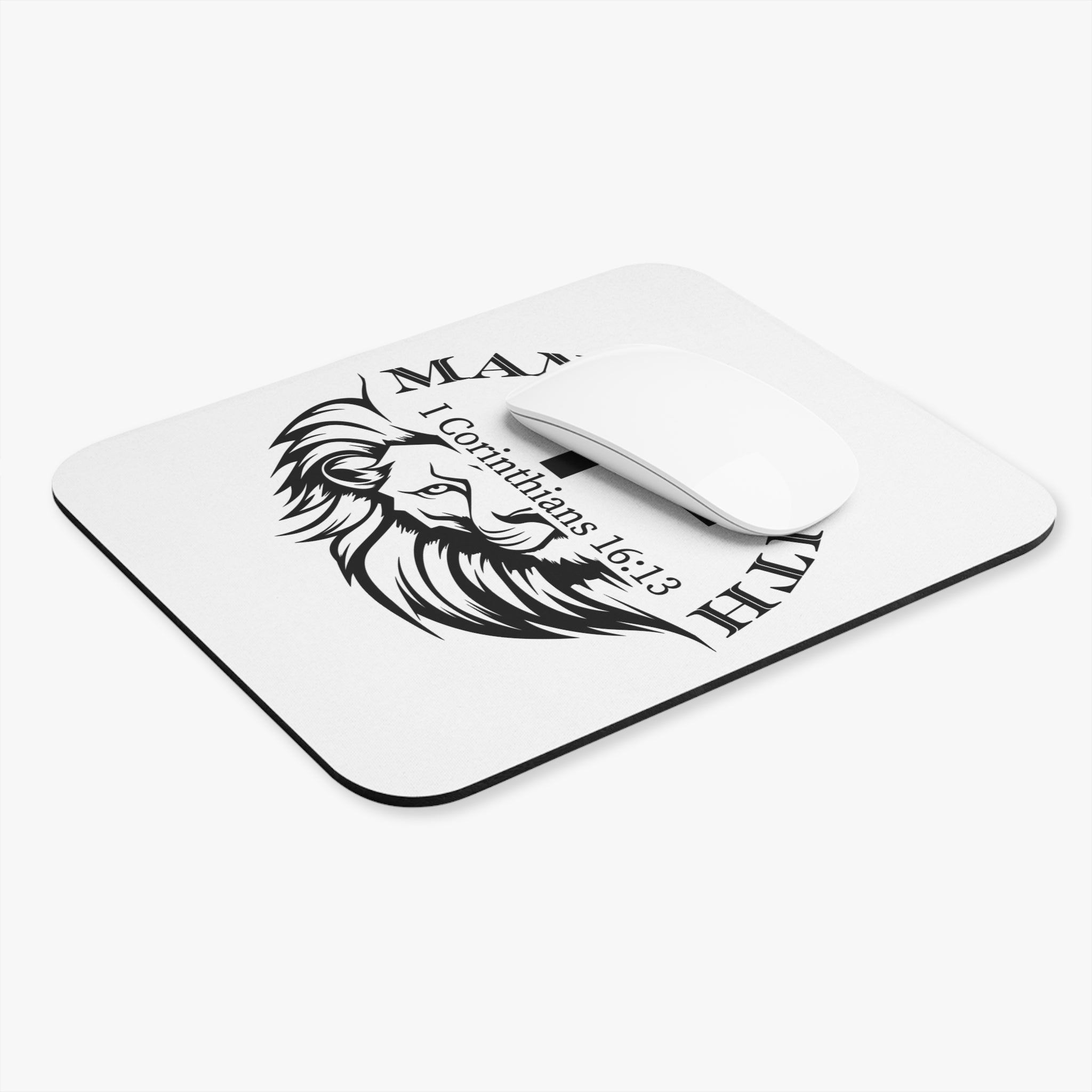 Man of Faith 1 Corinthians 16:13 Lion Mouse Pad