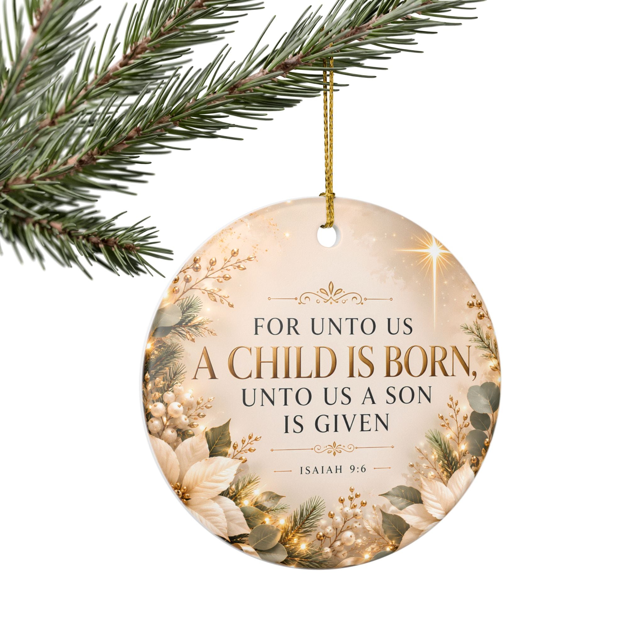 For Unto Us a Child Is Born Ornament – Isaiah 9:6