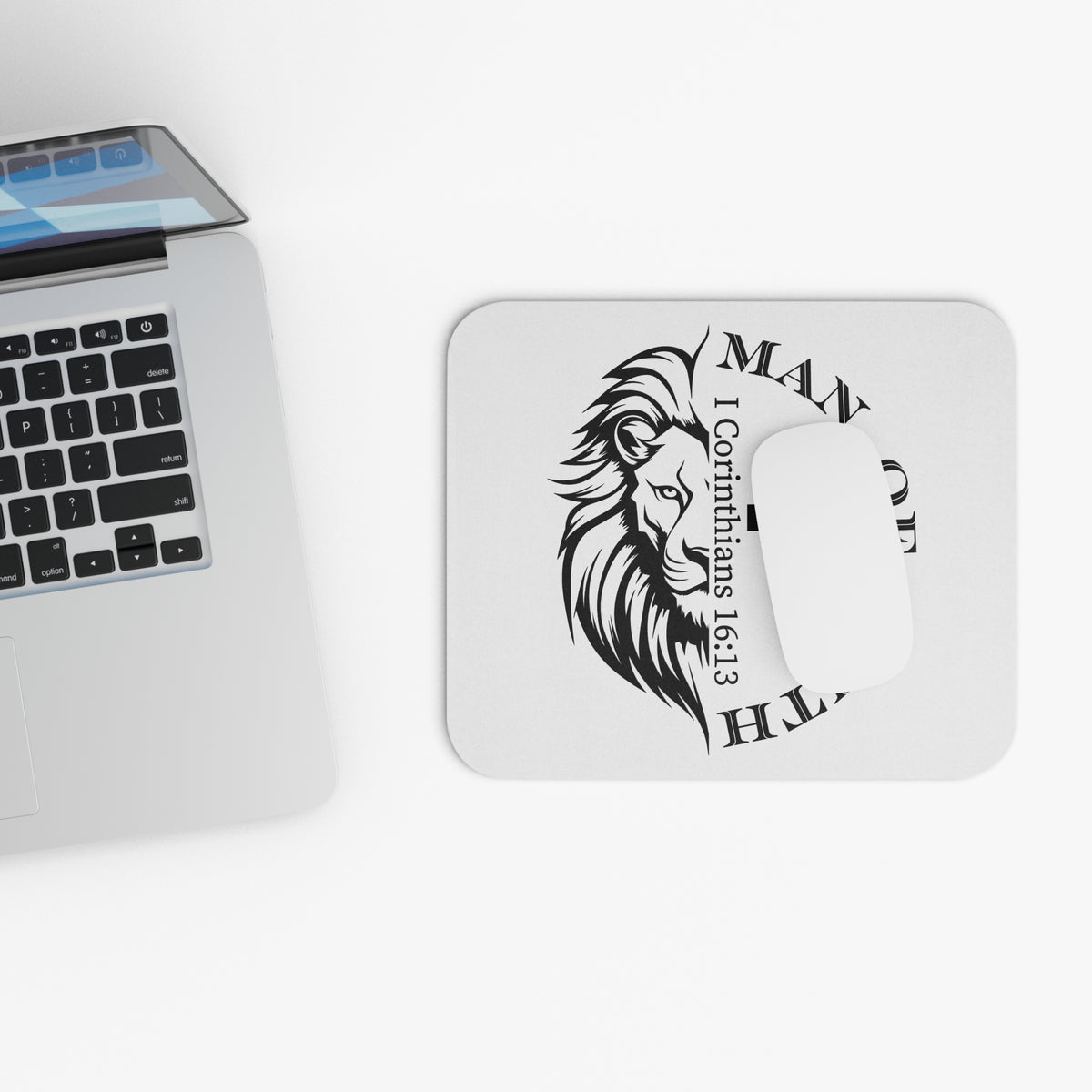 Man of Faith 1 Corinthians 16:13 Lion Mouse Pad