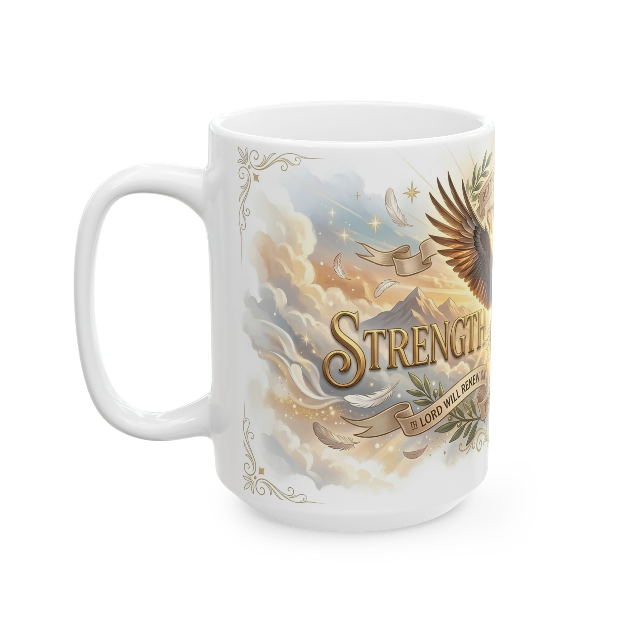 Strength Like Eagles Isaiah 40:31 Mug, Inspirational Bible Verse Coffee Mug