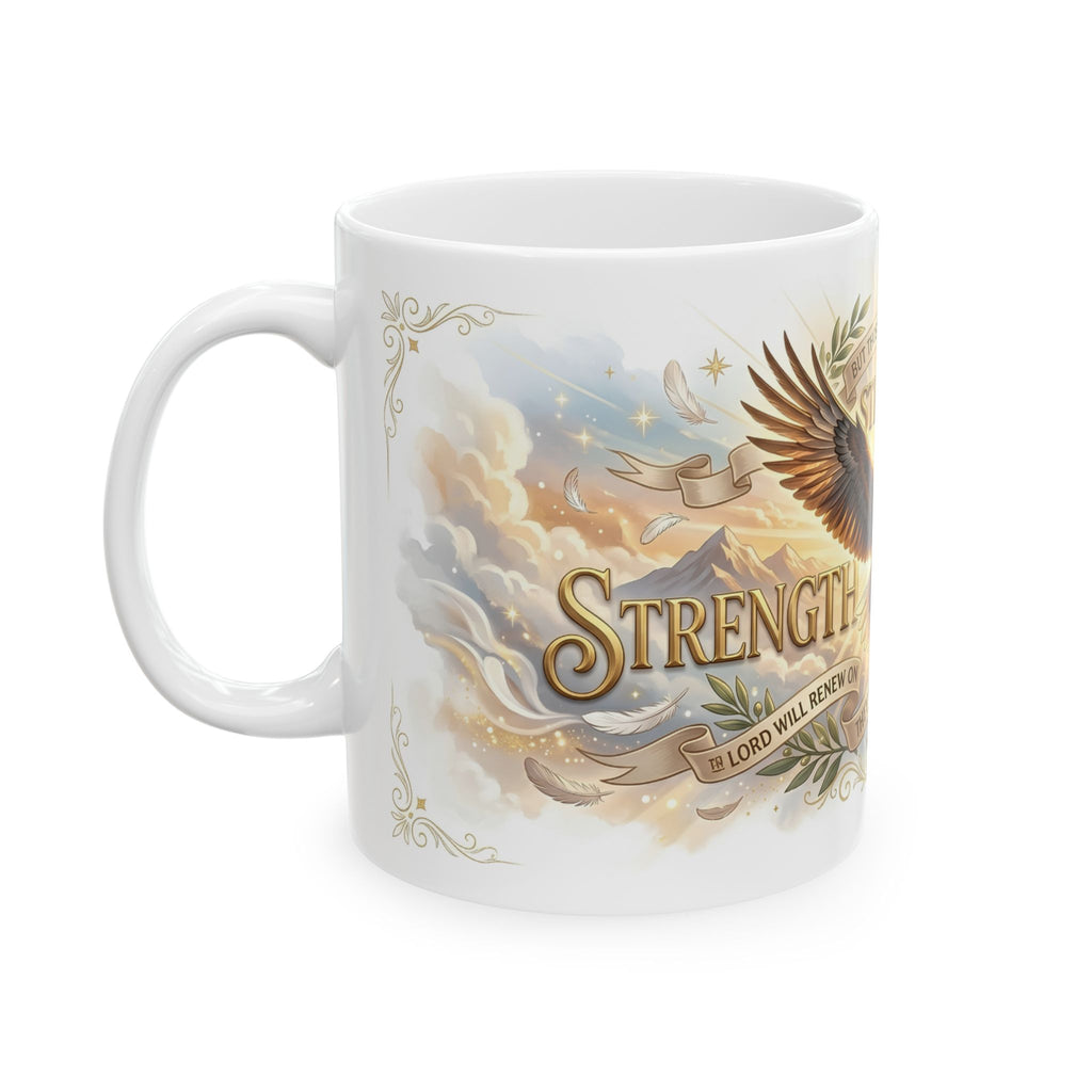 Strength Like Eagles Isaiah 40:31 Mug, Inspirational Bible Verse Coffee Mug