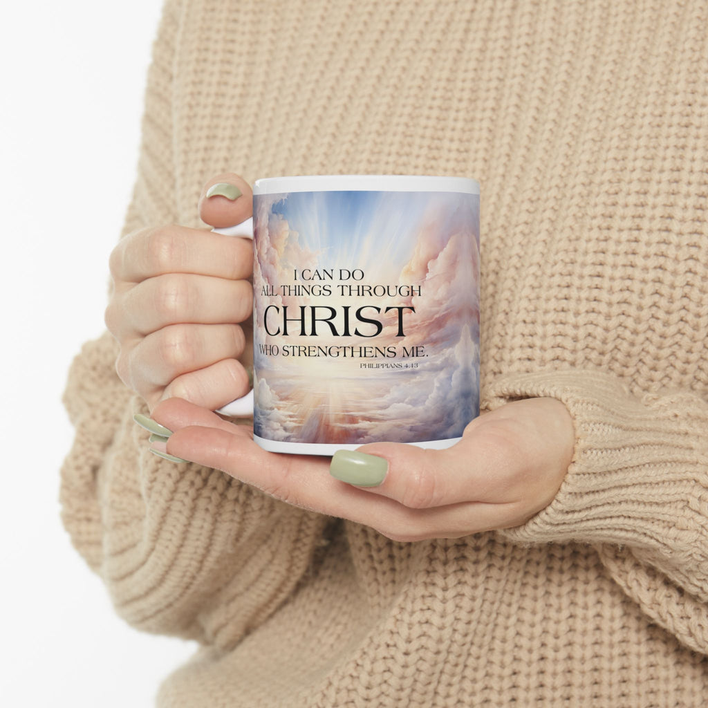 I Can Do All Things Through Christ Mug,  Philippians 4:13 Inspirational Mug