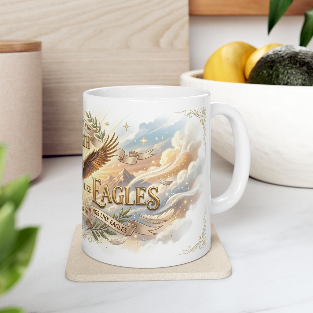 Strength Like Eagles Isaiah 40:31 Mug, Inspirational Bible Verse Coffee Mug