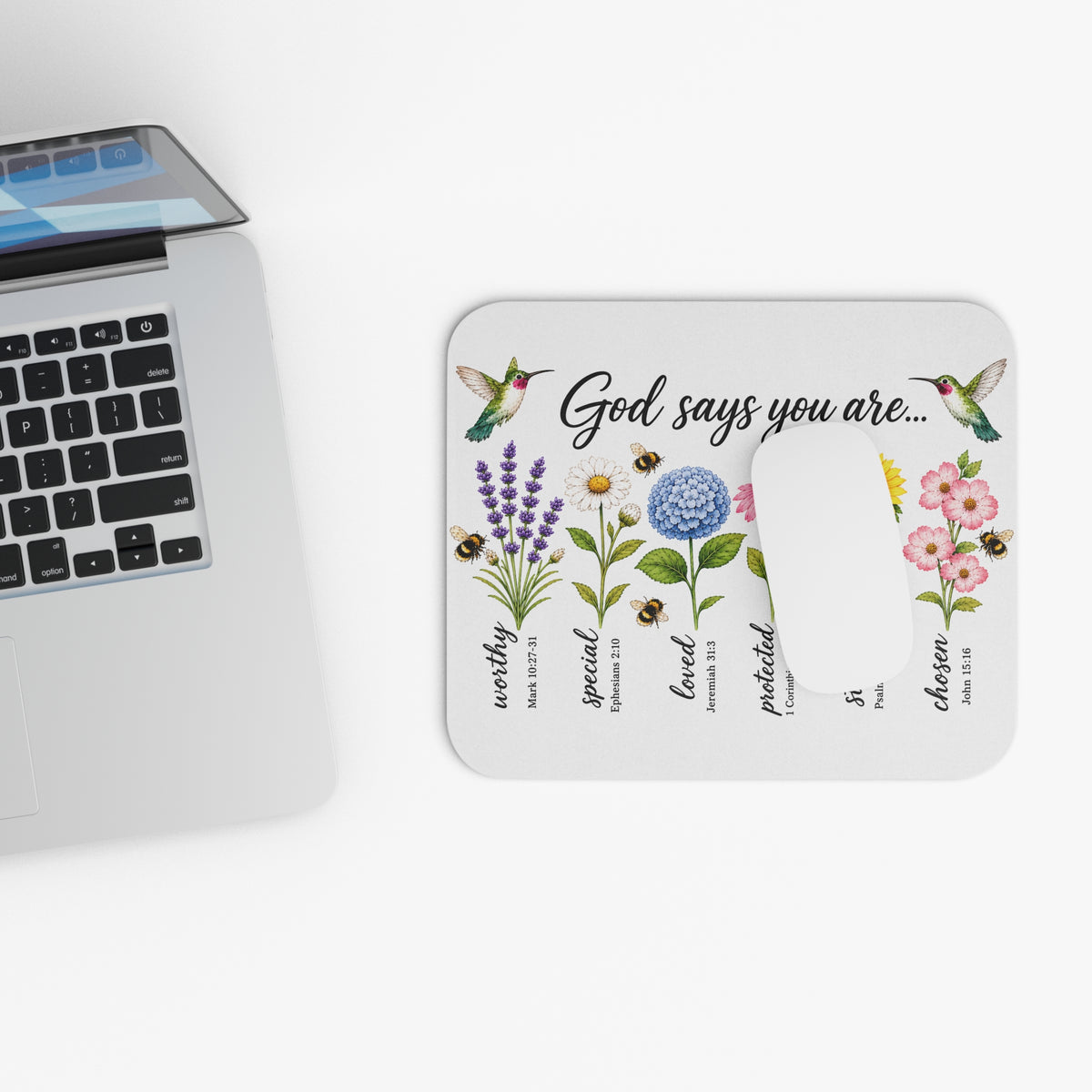 God Says You Are Worthy, Loved & Chosen Christian Mouse Pad