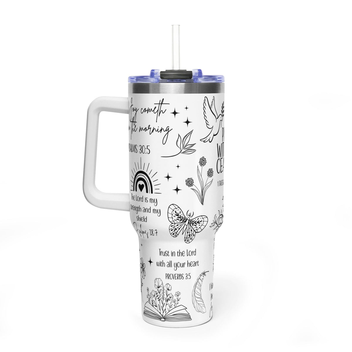 Christian Bible Verse 40 oz Tumbler, Prayer, Vacuum Thermal Tumbler