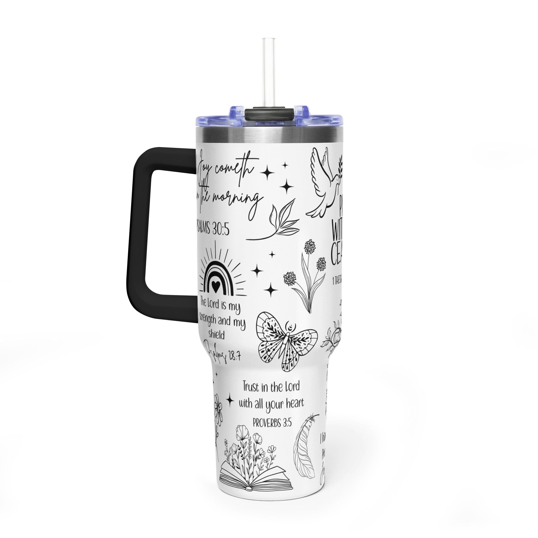 Christian Bible Verse 40 oz Tumbler, Prayer, Vacuum Thermal Tumbler