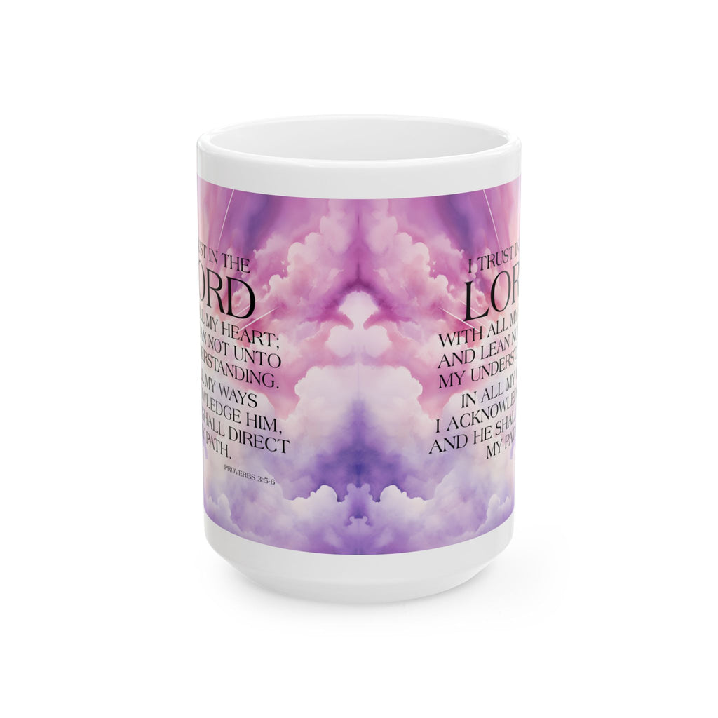 Trust in the Lord Proverbs 3:5-6 Mug, Inspirational Christian Bible Verse Mug