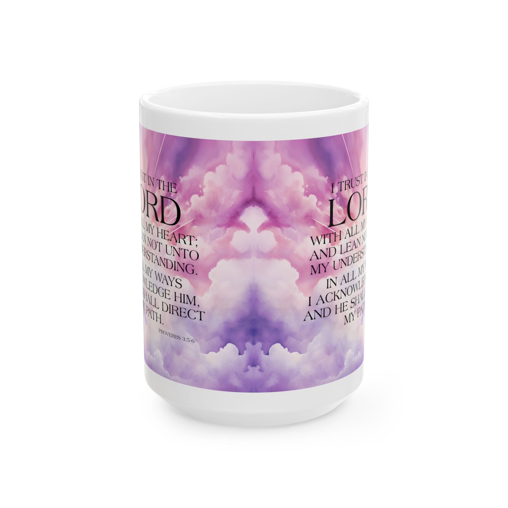 Trust in the Lord Proverbs 3:5-6 Mug, Inspirational Christian Bible Verse Mug