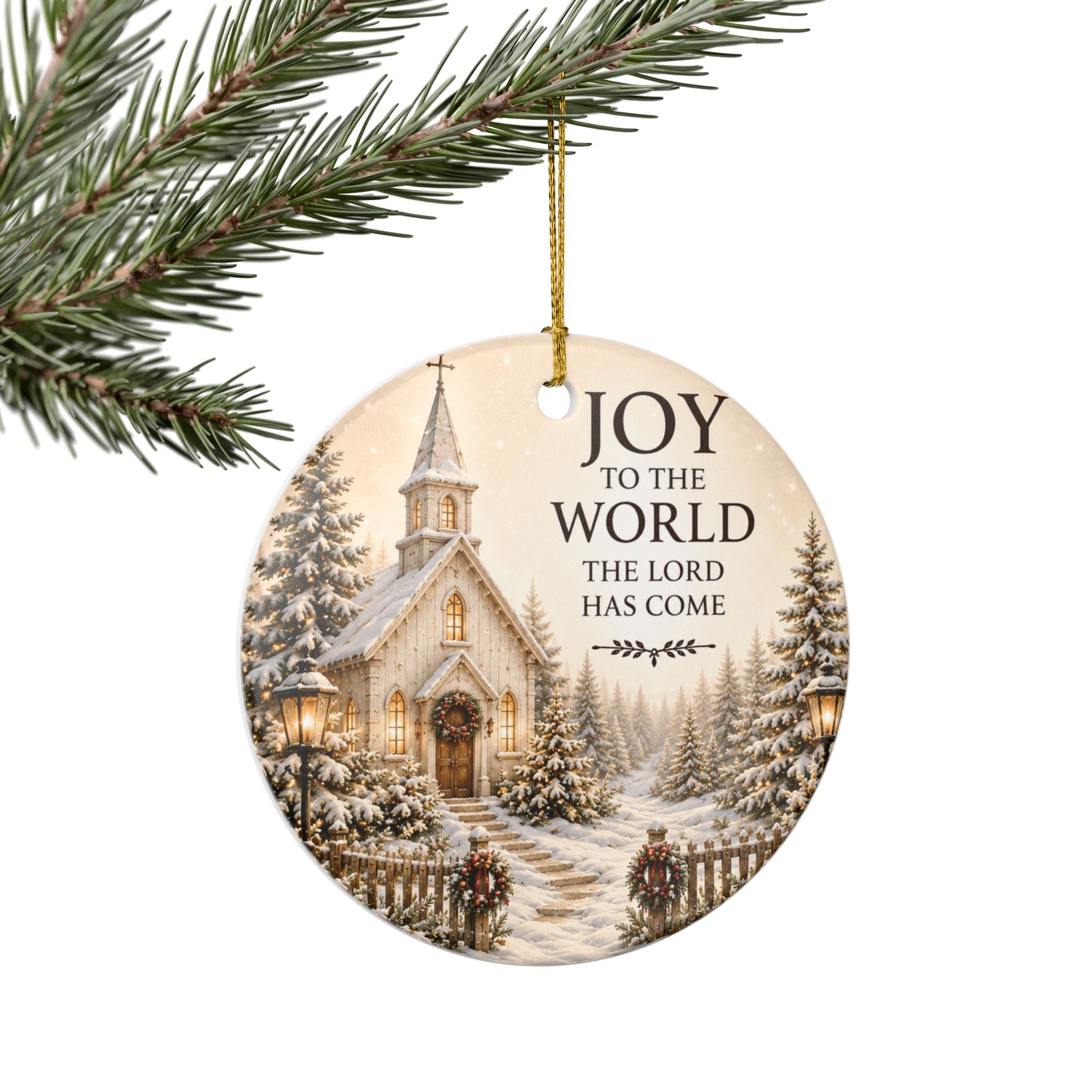 Joy to the World Christian Christmas Ornament, The Lord Has Come