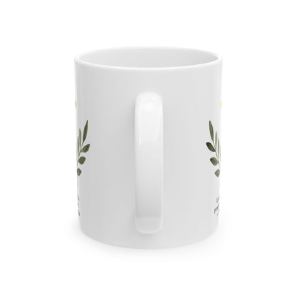 Peace in Christ Bible Verse Mug, Christian Cross & Olive Branch Mug