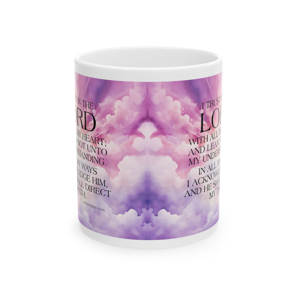 Trust in the Lord Proverbs 3:5-6 Mug, Inspirational Christian Bible Verse Mug