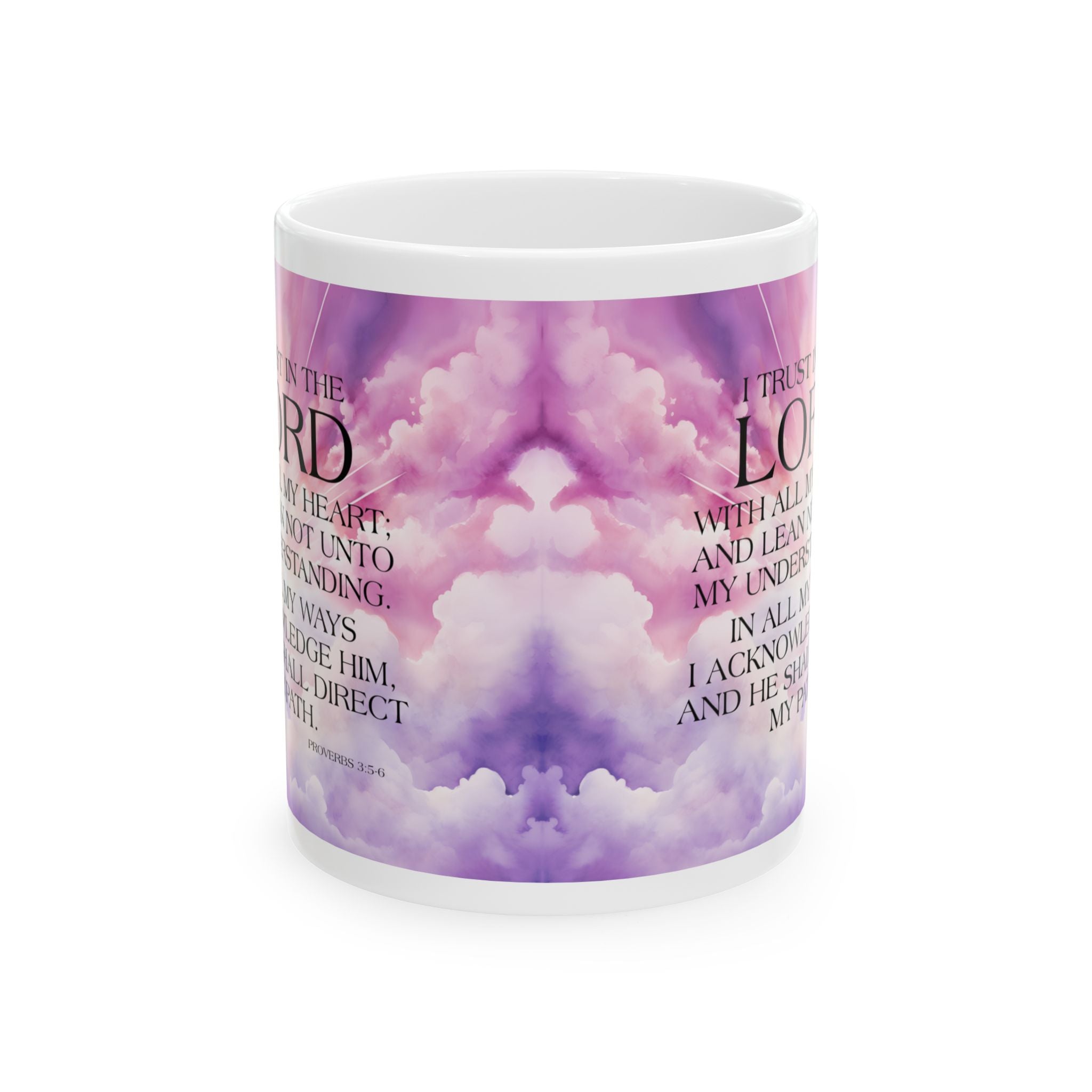 Trust in the Lord Proverbs 3:5-6 Mug, Inspirational Christian Bible Verse Mug