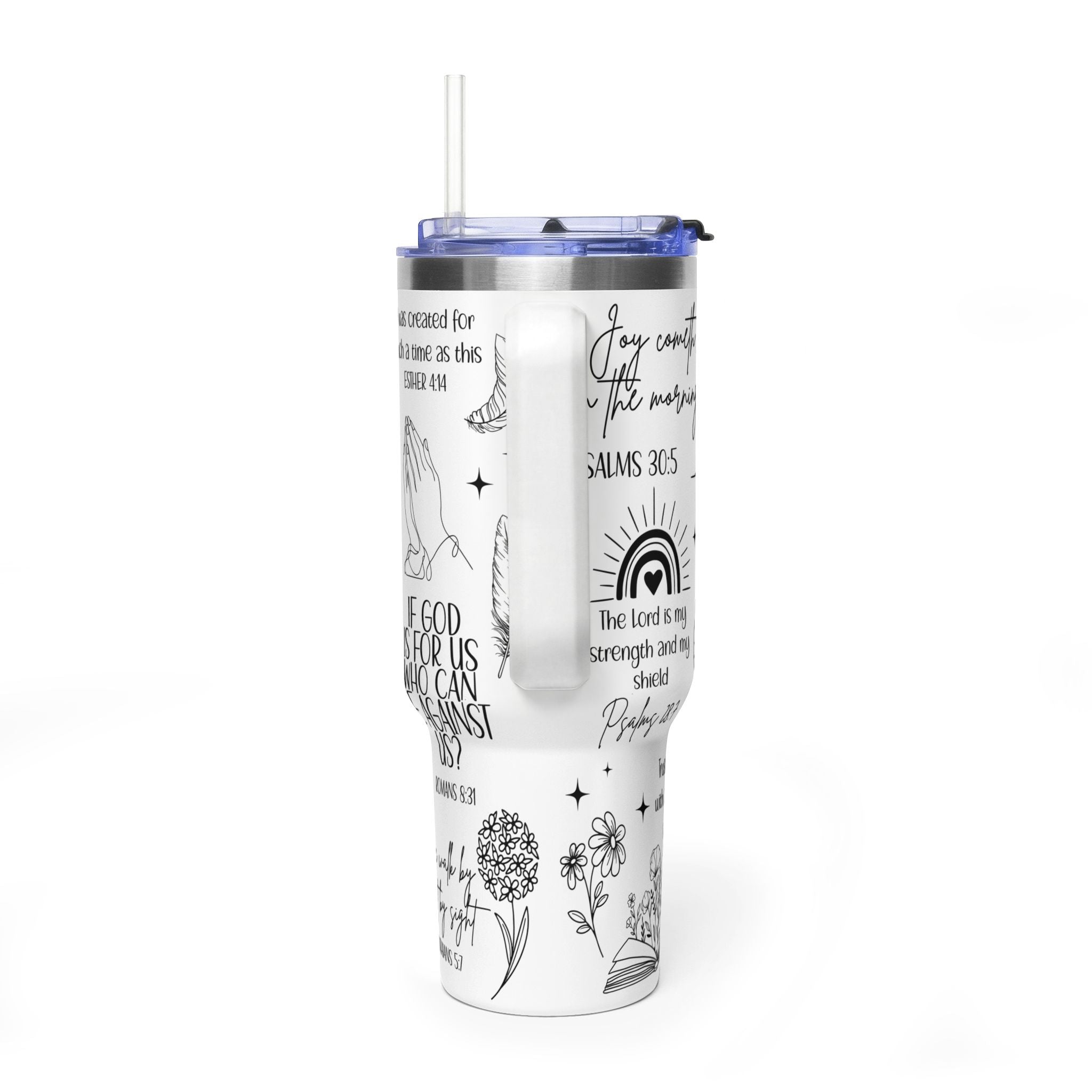 Christian Bible Verse 40 oz Tumbler, Prayer, Vacuum Thermal Tumbler