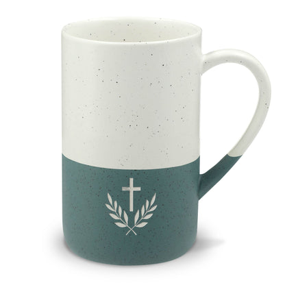 Cross & Olive Branch Christian Speckled Ceramic Mug