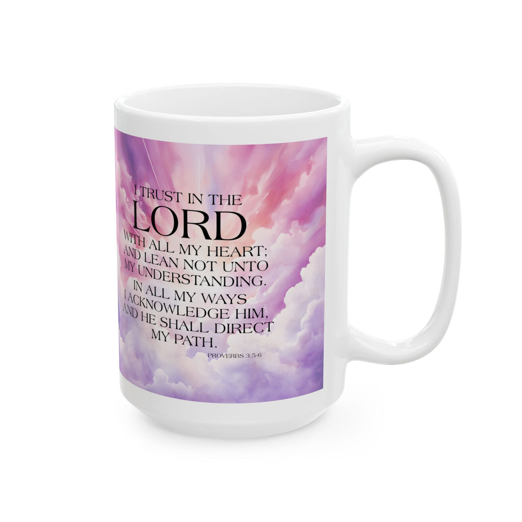 Trust in the Lord Proverbs 3:5-6 Mug, Inspirational Christian Bible Verse Mug