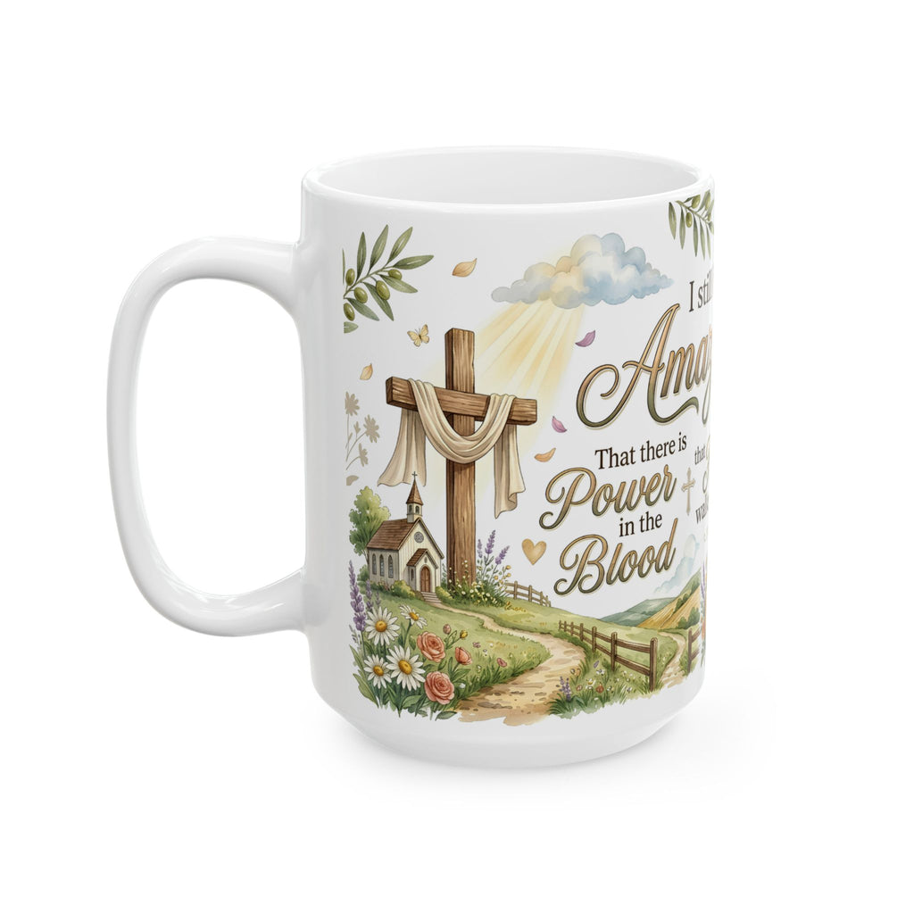 Amazing Grace Christian Coffee Mug, Inspirational Faith Scripture Mug  11 oz, 15 oz