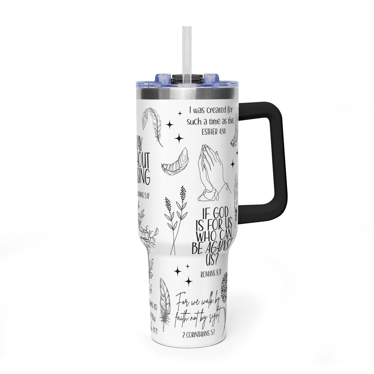 Christian Bible Verse 40 oz Tumbler, Prayer, Vacuum Thermal Tumbler