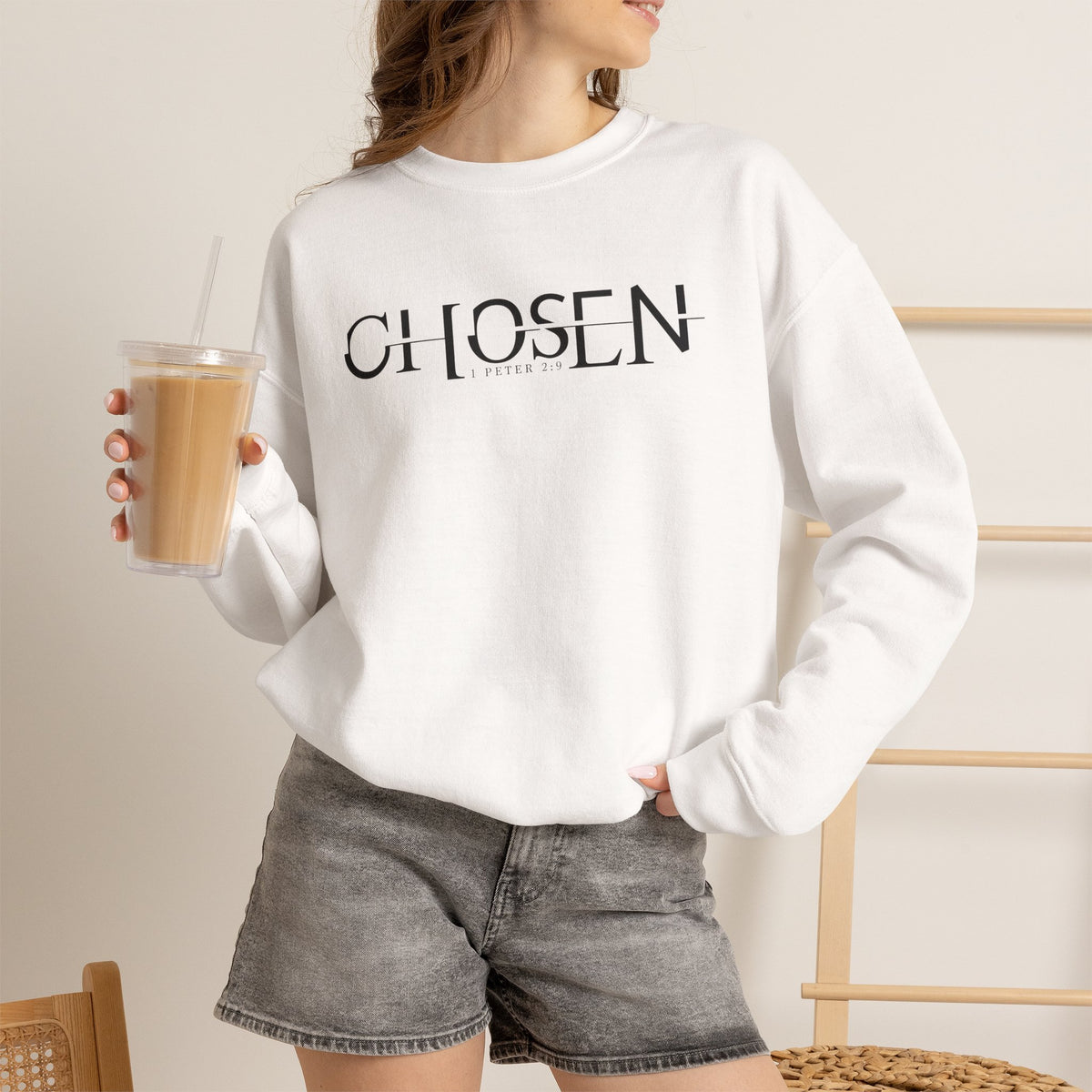 Chosen Christian Sweatshirt, Faith-Based Scripture Pullover