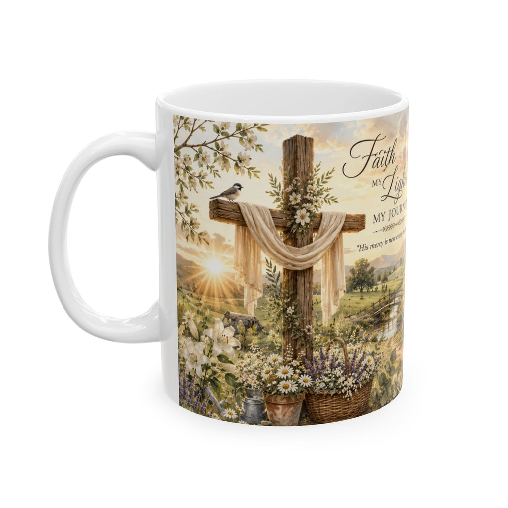 My Faith Lights My Journey Mug, Forever Anchored in Christ Ceramic Mug