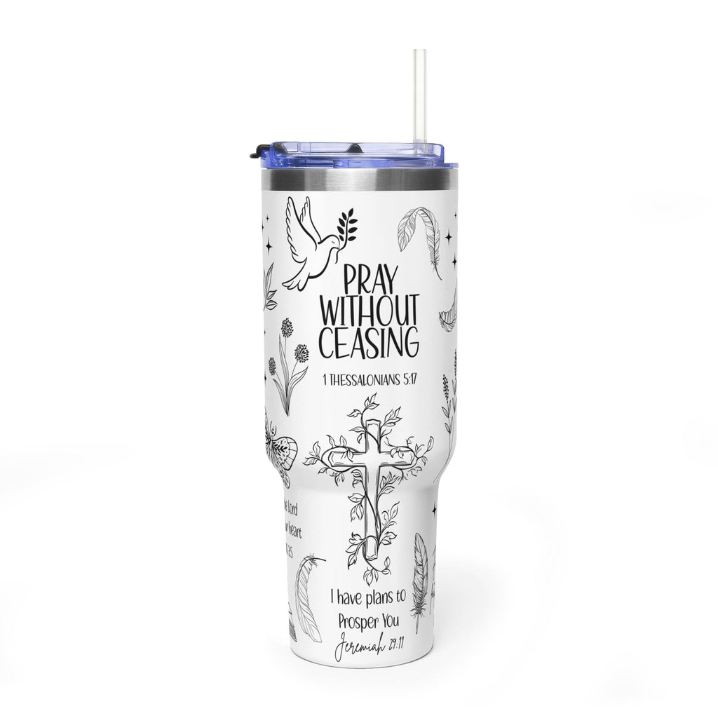 Christian Bible Verse 40 oz Tumbler, Prayer, Vacuum Thermal Tumbler