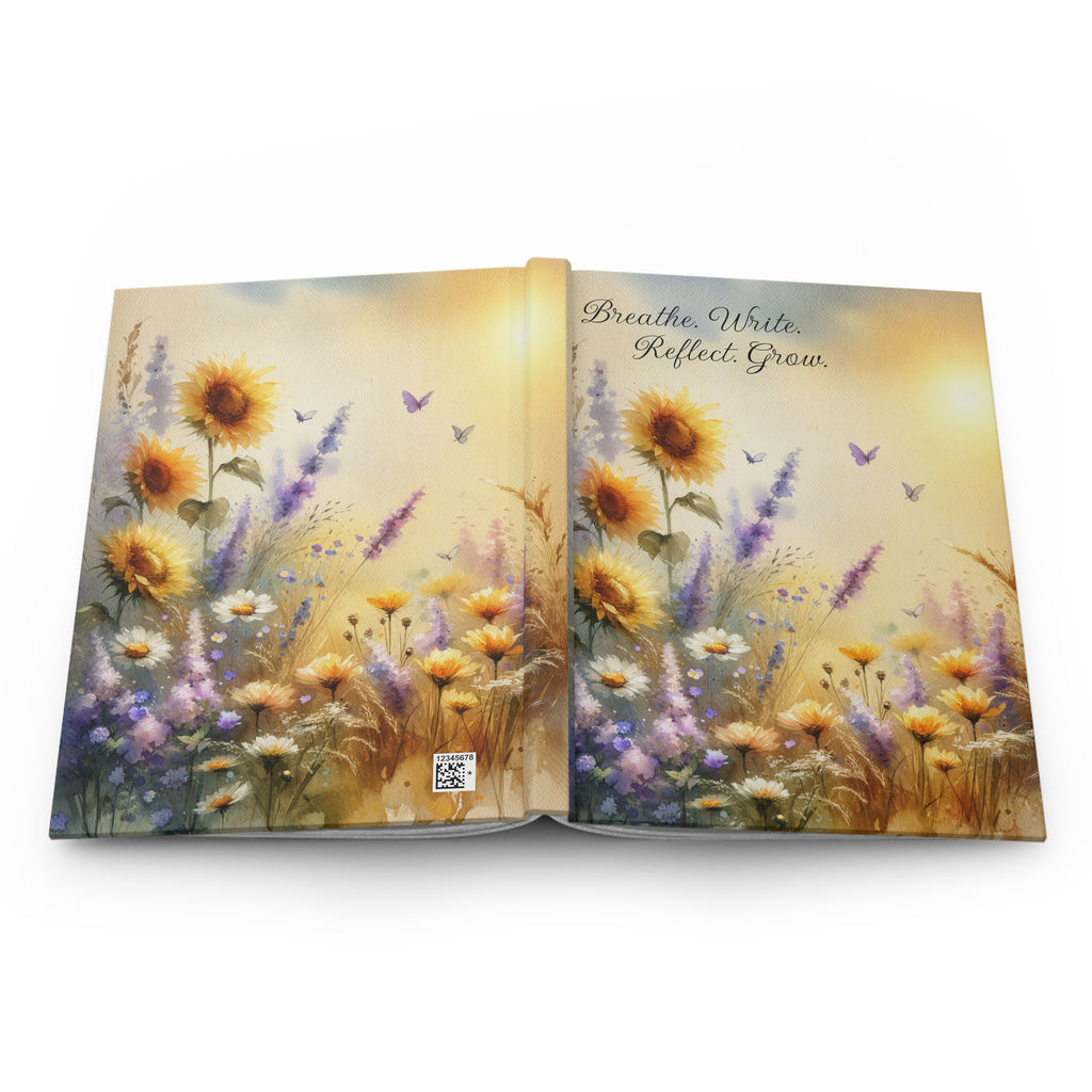 Breathe Write Reflect Grow Floral Lined Hardcover Journal