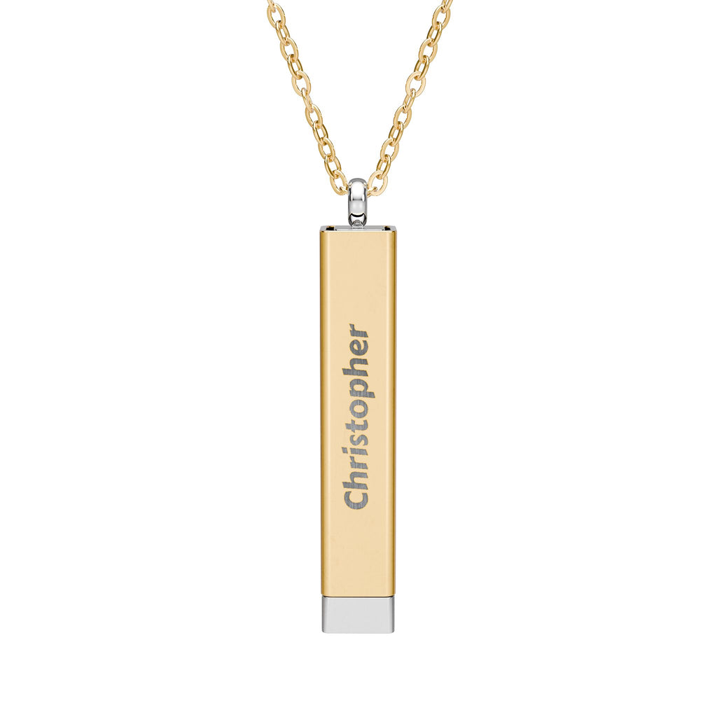 Personalized "Jesus Saved My Life" Hidden Engraved Message Sliding Bar Necklace