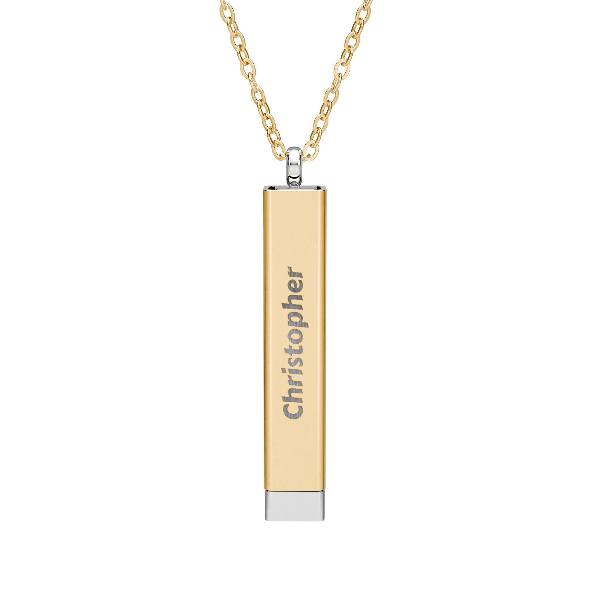 Personalized "Jesus Saved My Life" Hidden Engraved Message Sliding Bar Necklace