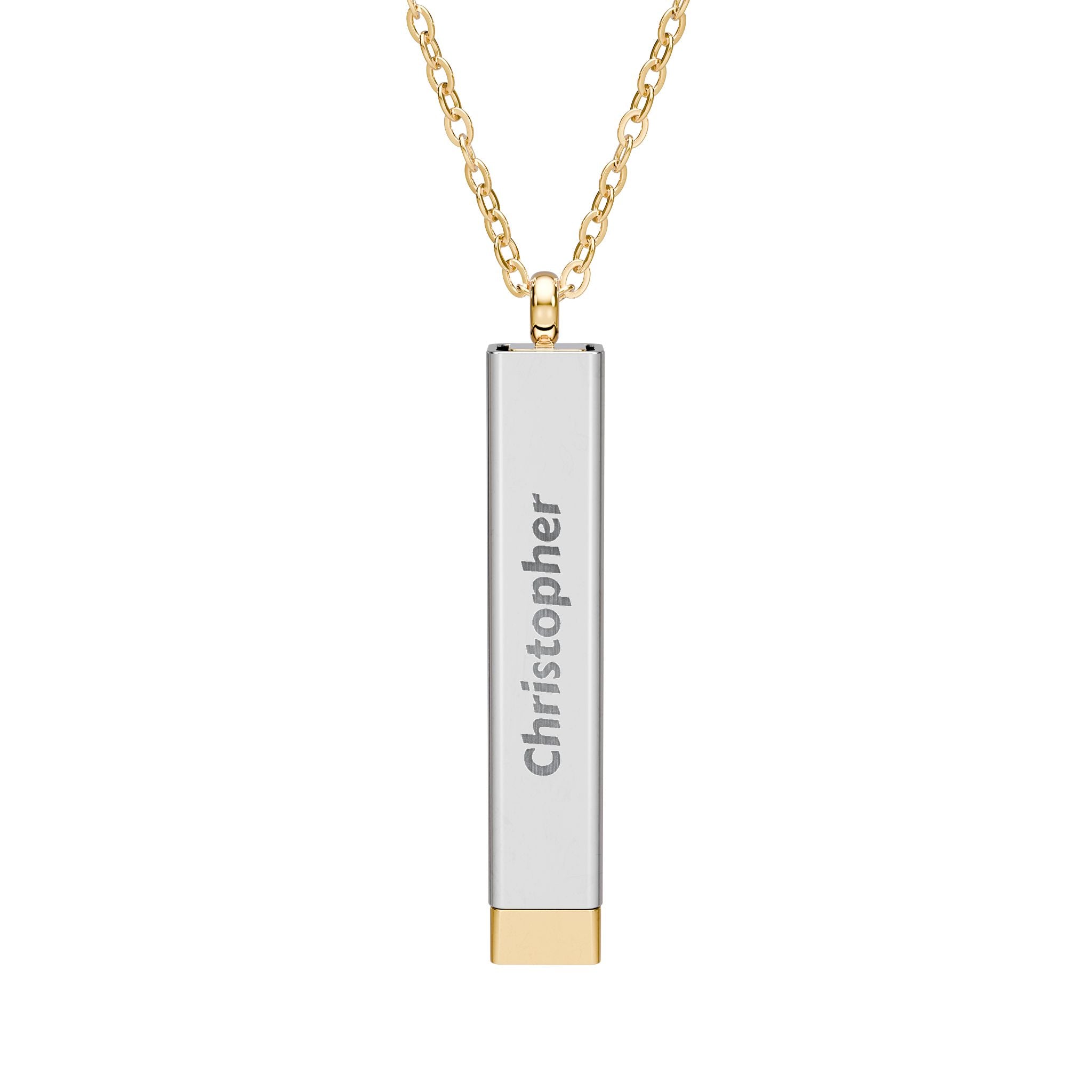 Personalized "Jesus Saved My Life" Hidden Engraved Message Sliding Bar Necklace