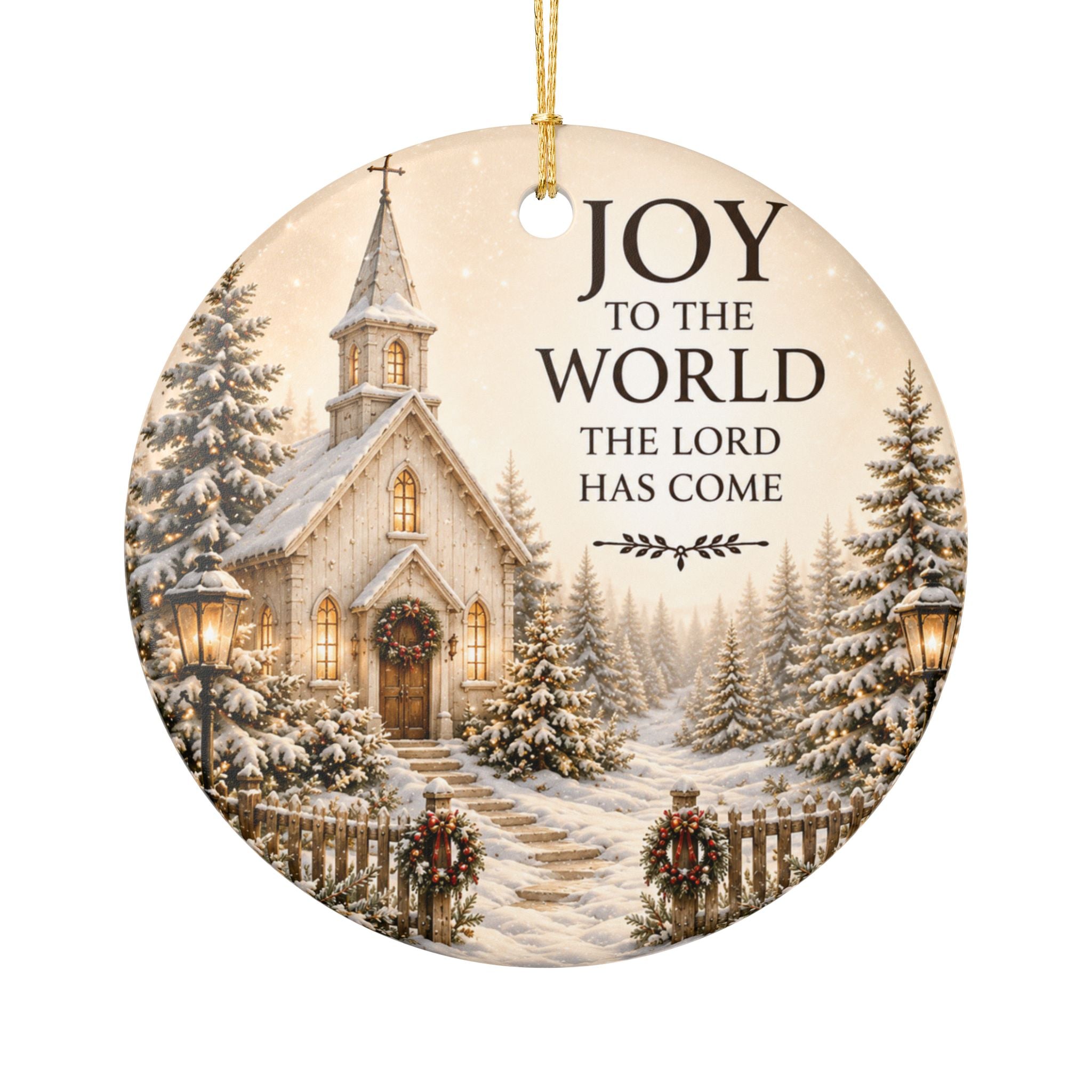 Joy to the World Christian Christmas Ornament, The Lord Has Come