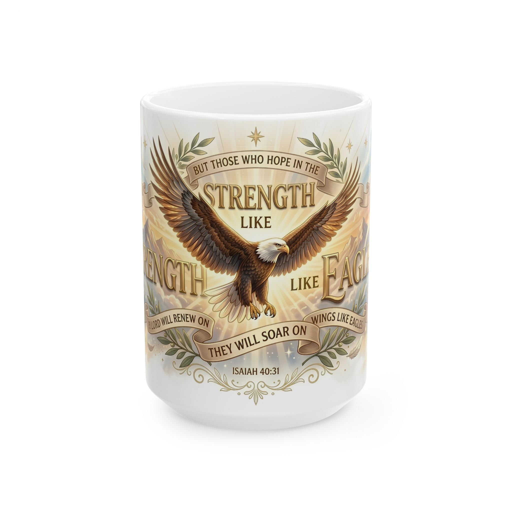 Strength Like Eagles Isaiah 40:31 Mug, Inspirational Bible Verse Coffee Mug