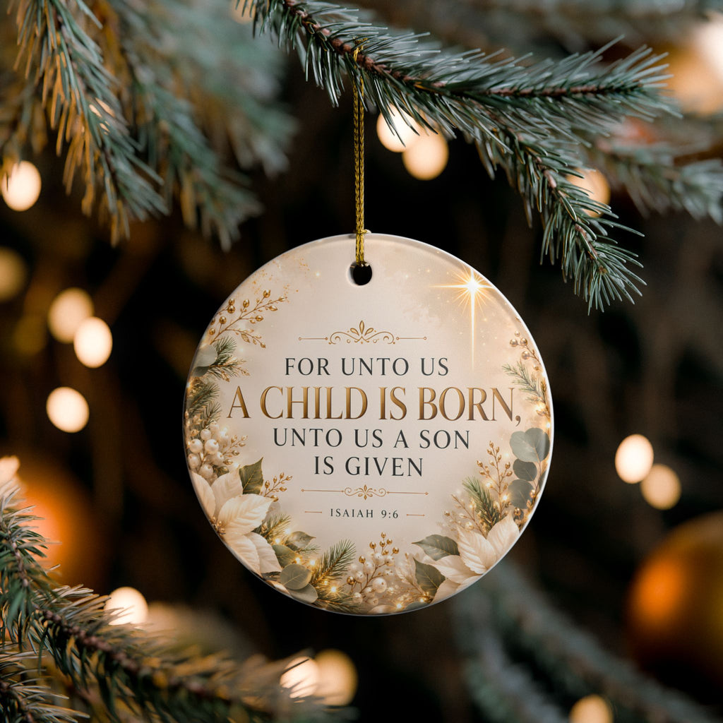 For Unto Us a Child Is Born Ornament – Isaiah 9:6