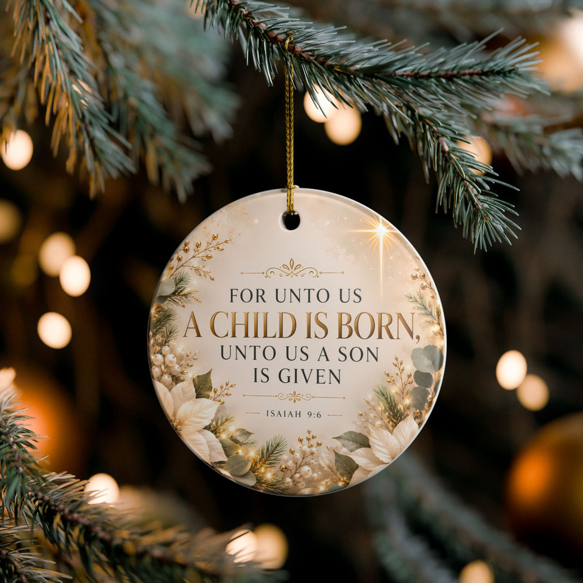 For Unto Us a Child Is Born Ornament – Isaiah 9:6
