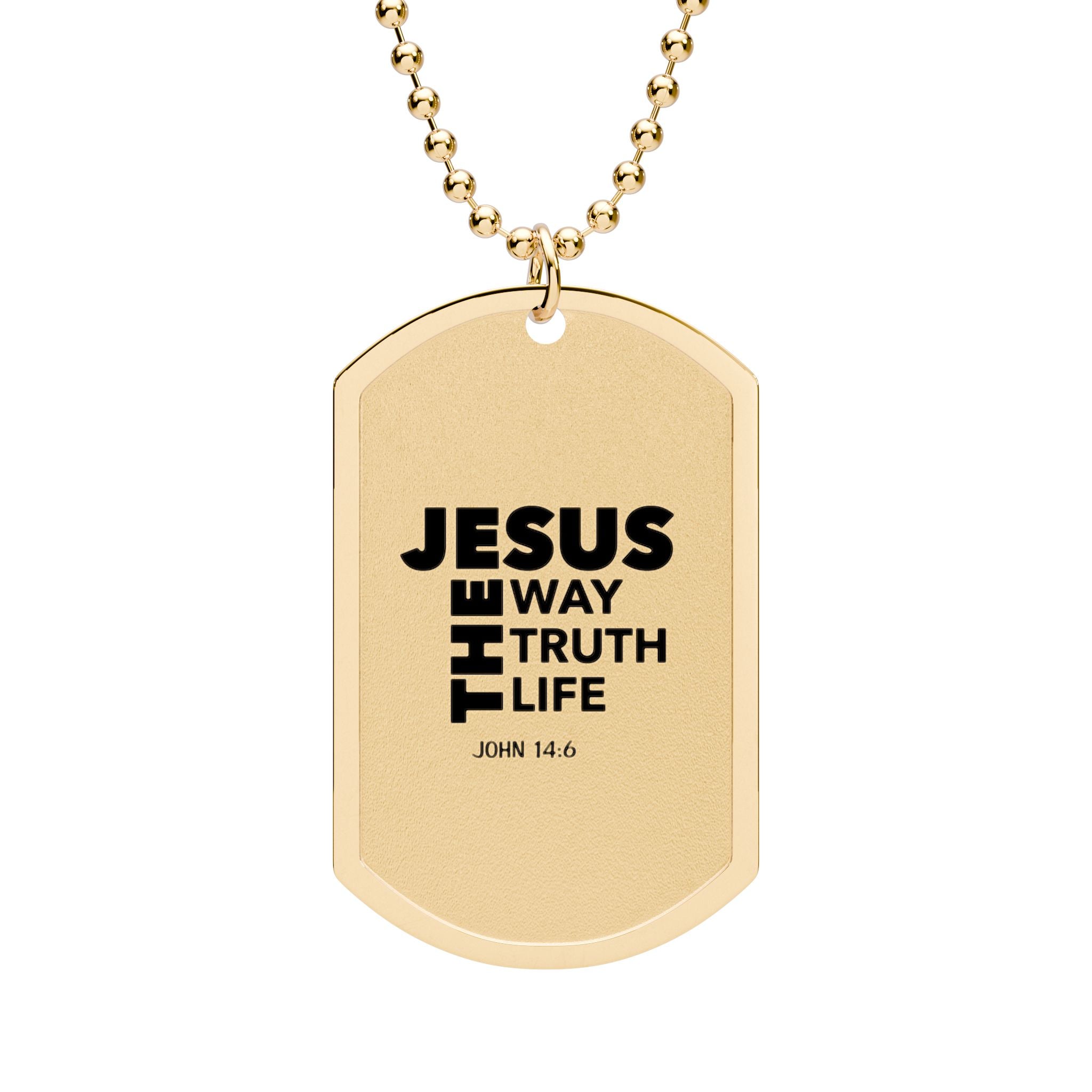Jesus The Way, The Truth, The Life Dog Tag Necklace | John 14:6 Christian Pendant