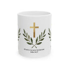 Peace in Christ Bible Verse Mug, Christian Cross & Olive Branch Mug