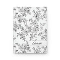 Personalized Black Toile de Jouy Floral Journal, Elegant Vintage Toile Notebook