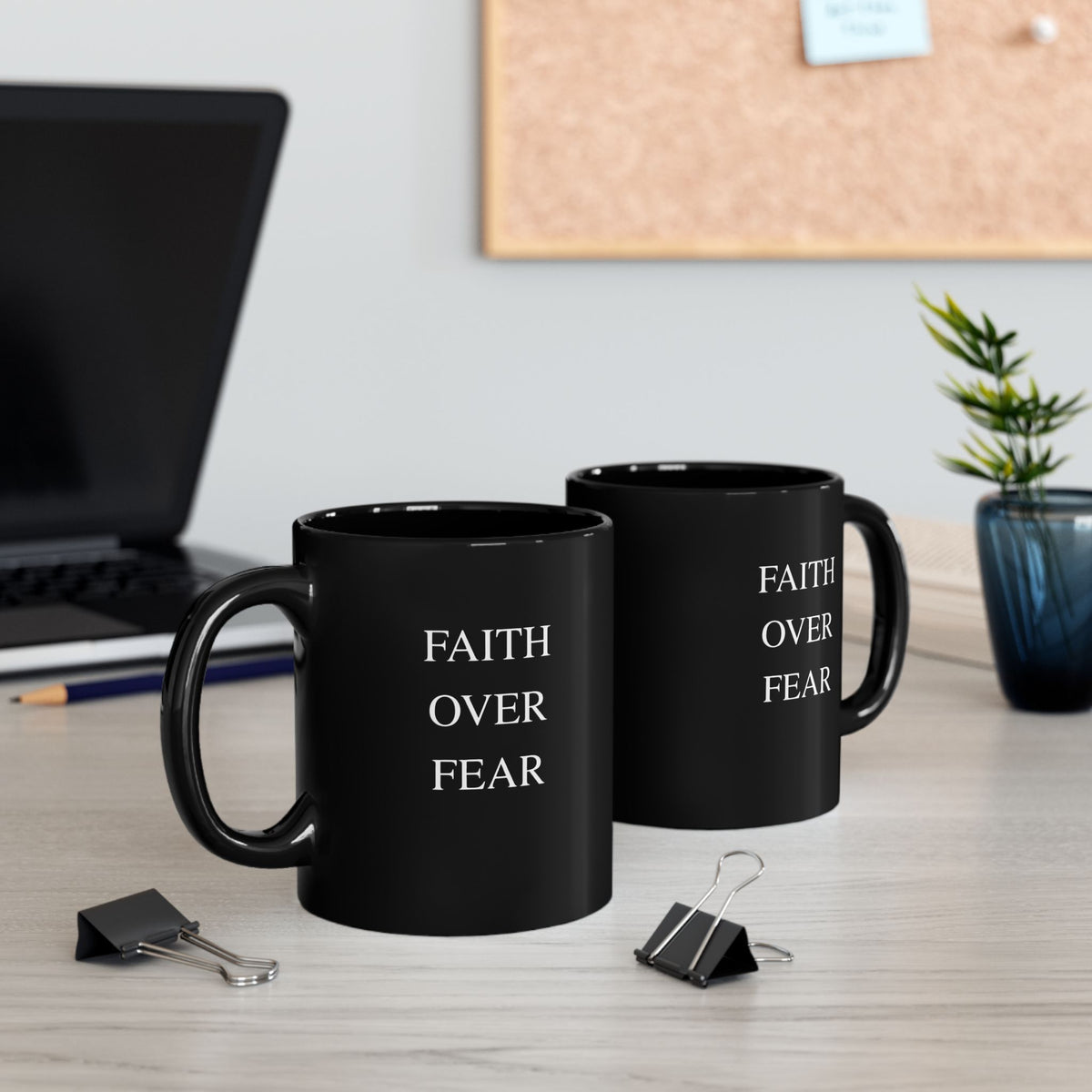 Faith Over Fear Mug,  Black Inspiration Mug (11 oz, 15 oz)