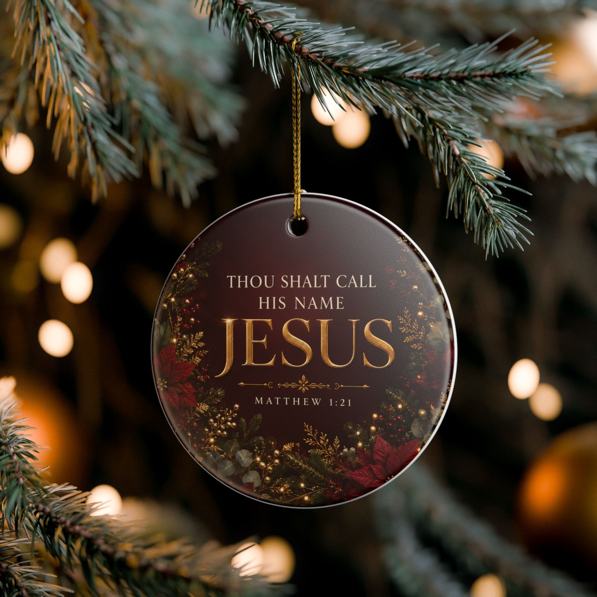 Thou Shalt Call His Name Jesus Ornament, Matthew 1:21