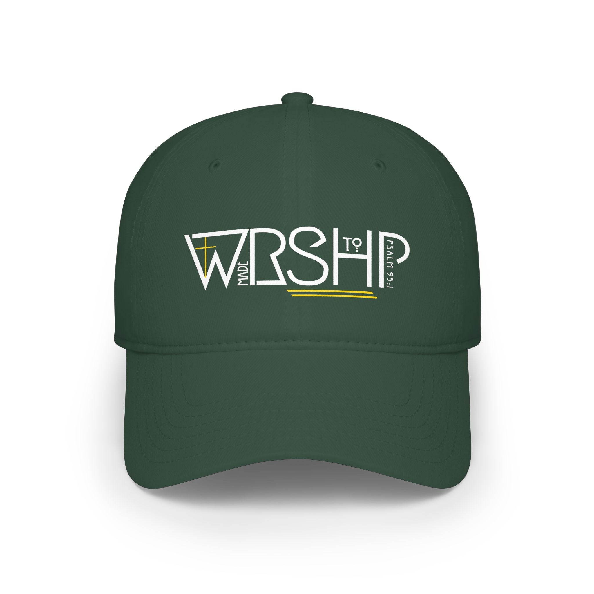 Made to Worship Christian Baseball Cap, Psalm 95:1 Faith Embroidered Hat