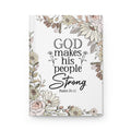 God Makes His People Strong Hardcover Journal, Elegant Prayer, Psalm 29:11