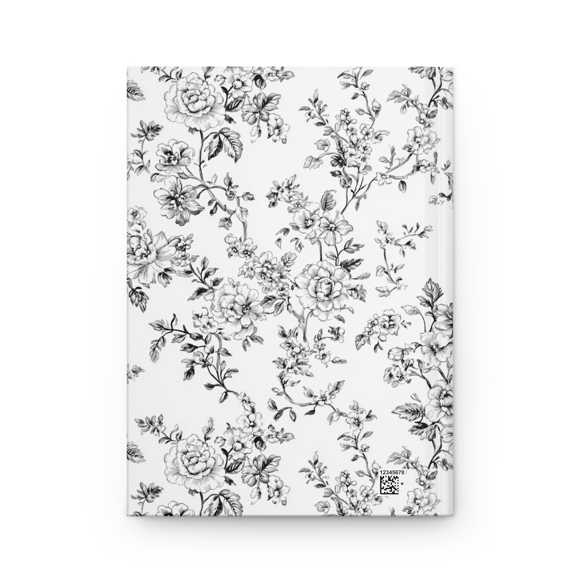 Personalized Black Toile de Jouy Floral Hardcover Journal