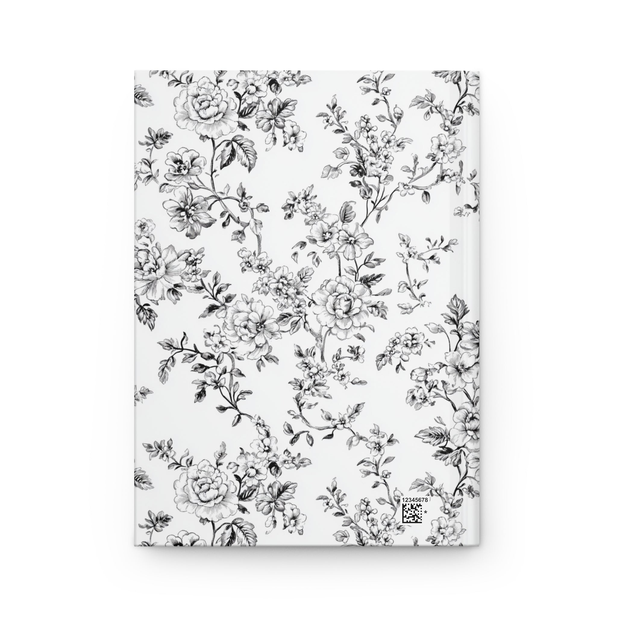 Personalized Black Toile de Jouy Floral Journal, Elegant Vintage Toile Notebook