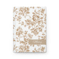 Personalized Champagne Toile de Jouy Floral Journal, Elegant Vintage Floral Notebook