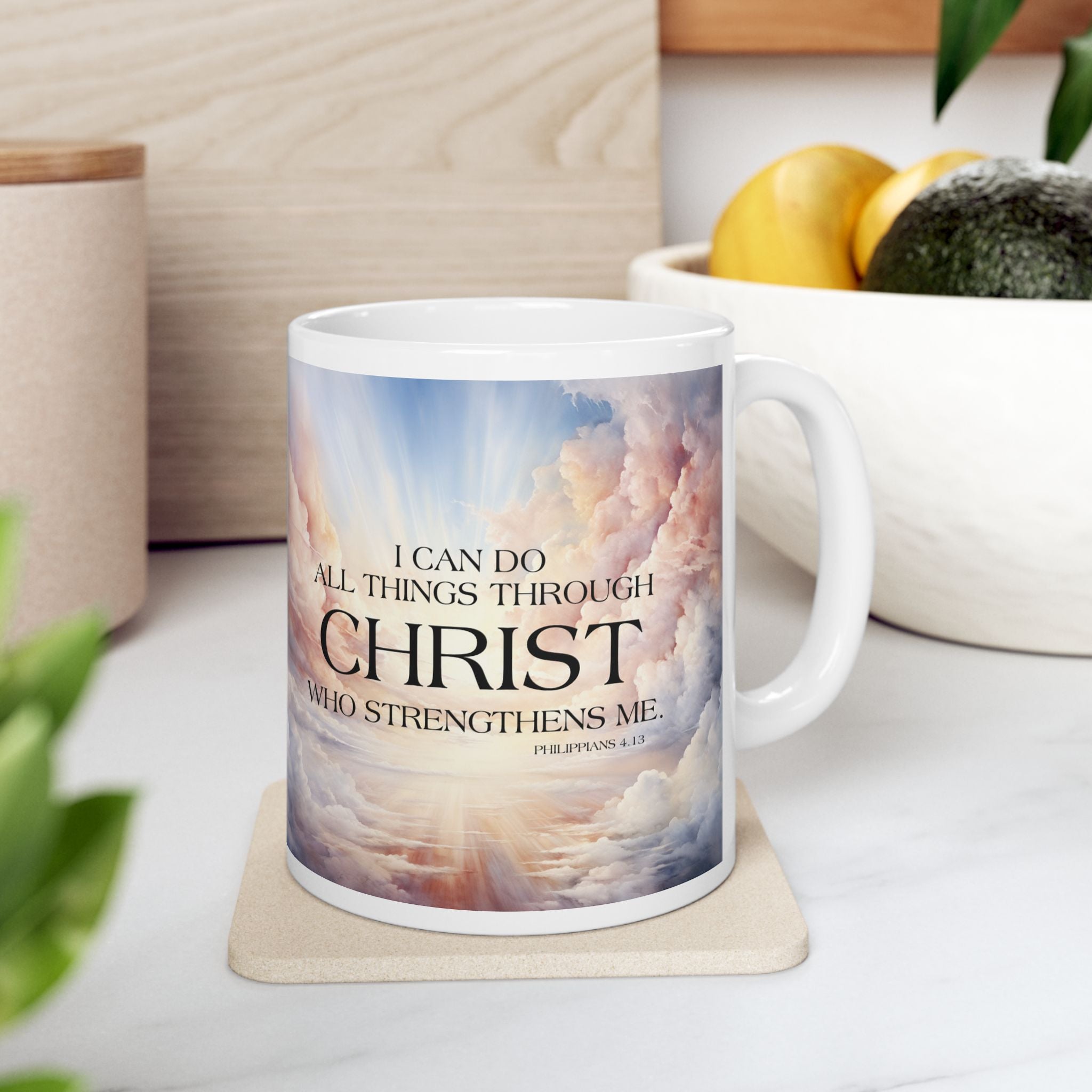 I Can Do All Things Through Christ Mug,  Philippians 4:13 Inspirational Mug