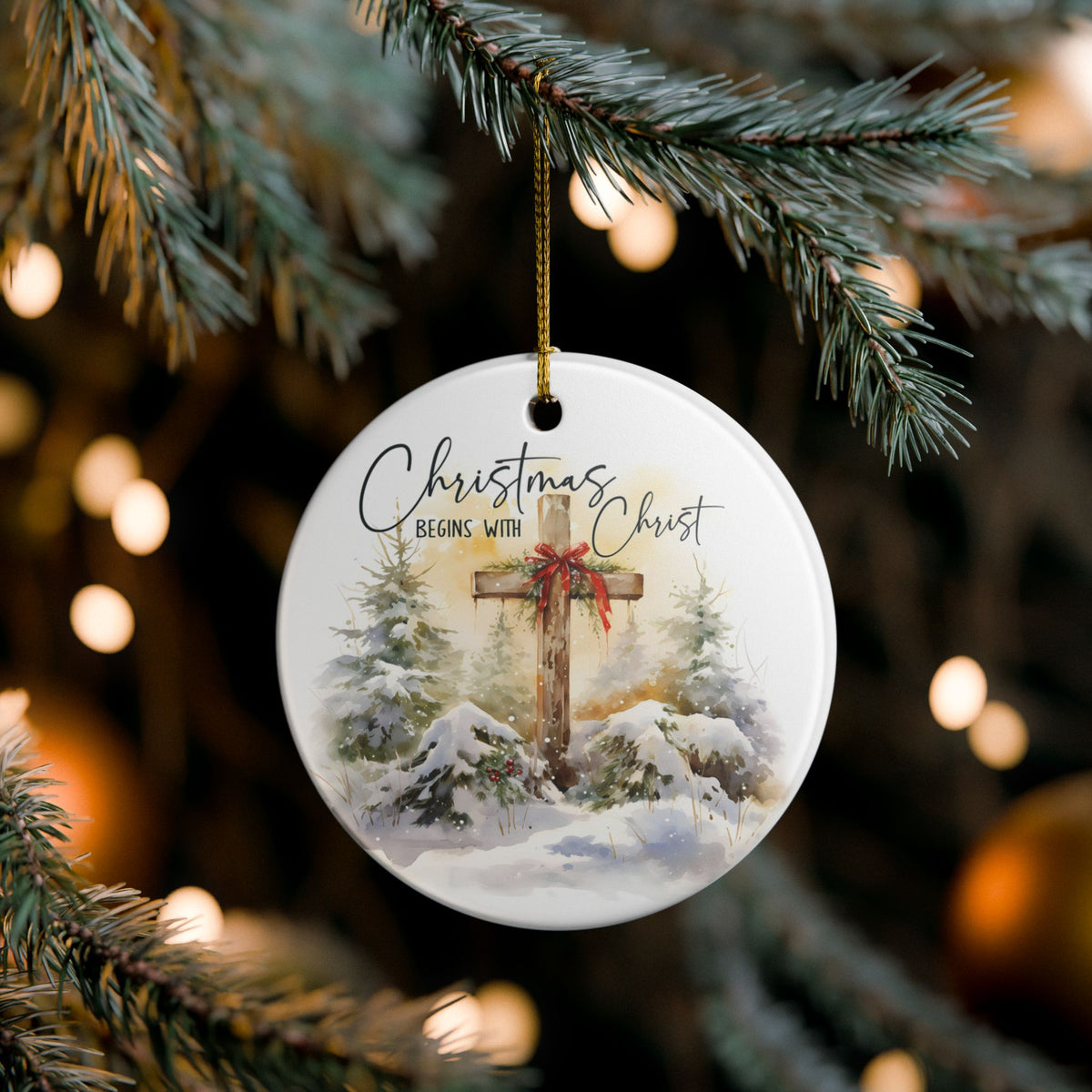 Christmas Begins With Christ Ornament