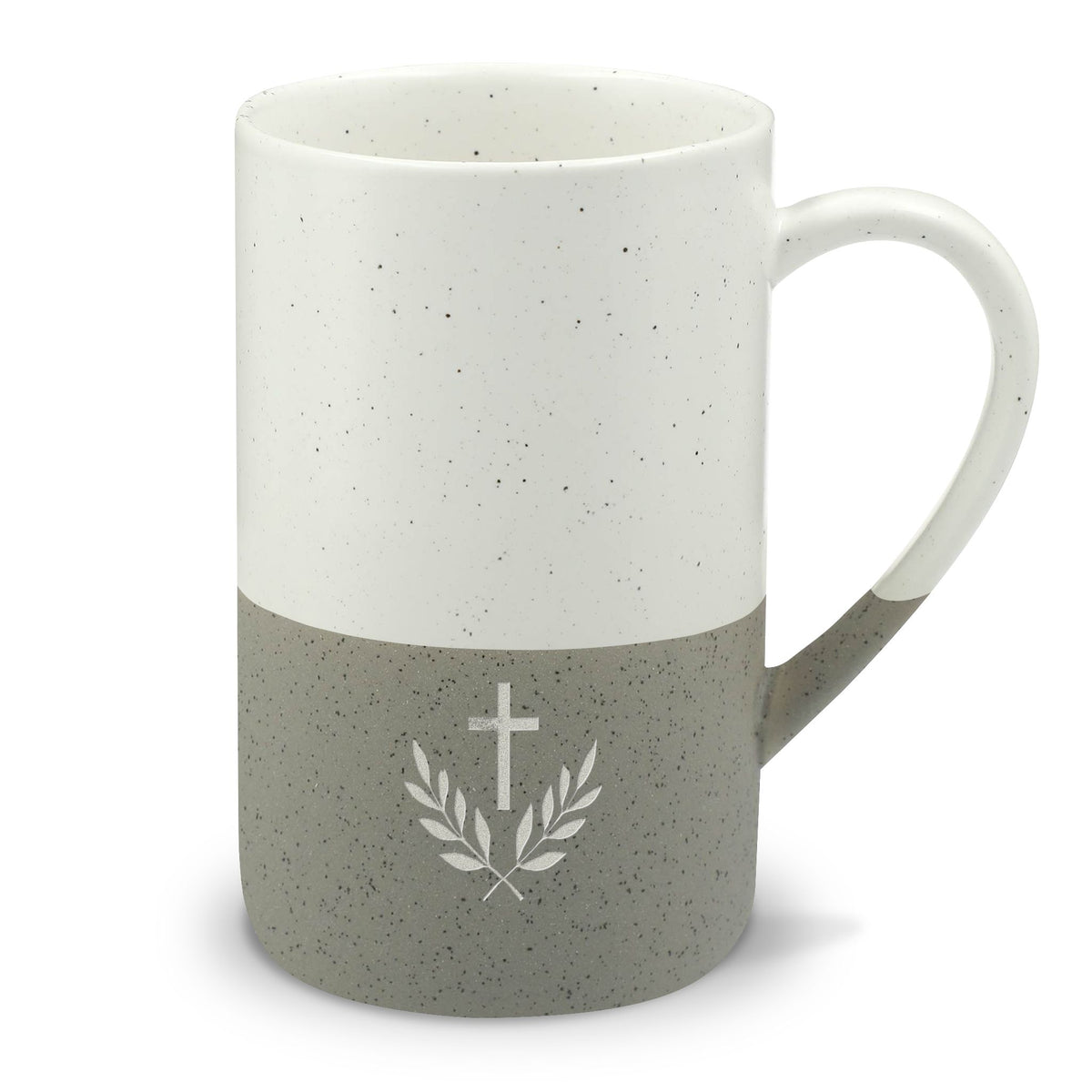 Cross & Olive Branch Christian Speckled Ceramic Mug
